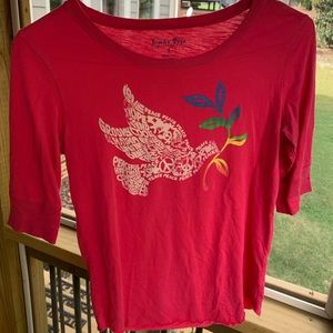 pink peace 3/4 shirt